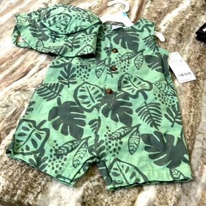 Carters NWT 6m baby boy summer outfit with hat